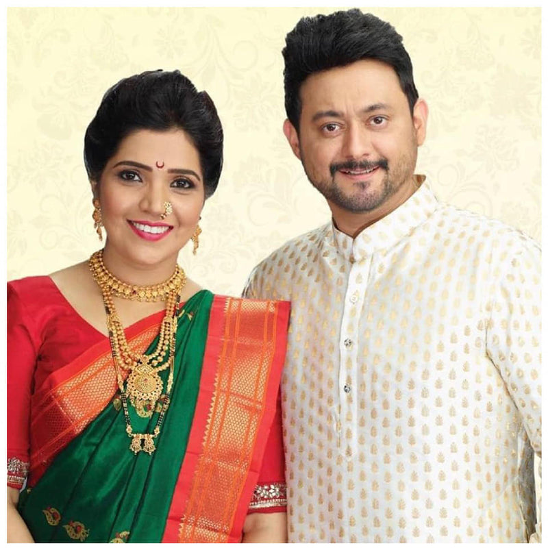 Mukta Barve & Swapnil Joshi in Zartari Pure Silk